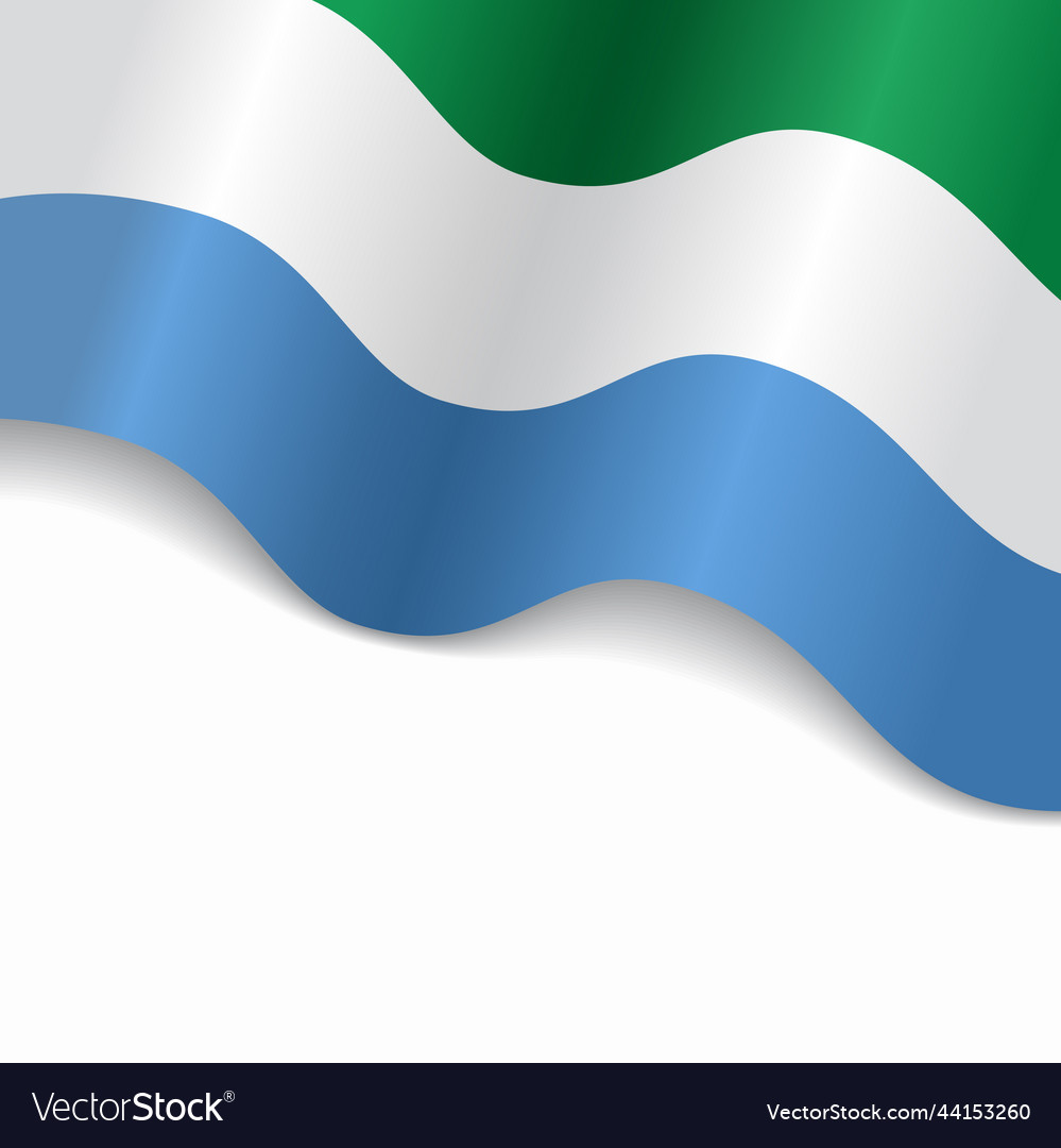 Sierra Leone Flag Wavy Abstract Background Vector Image