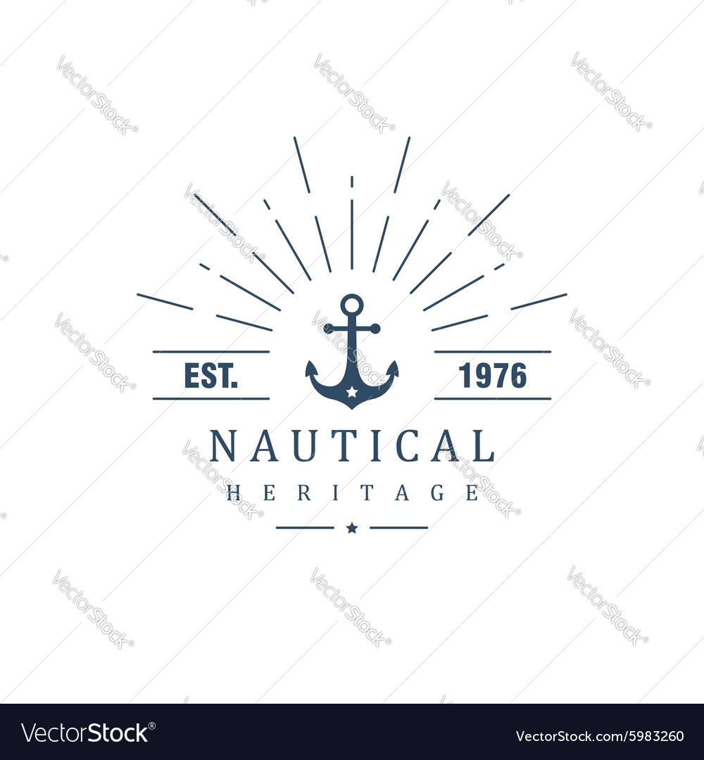 Vintage label with an anchor