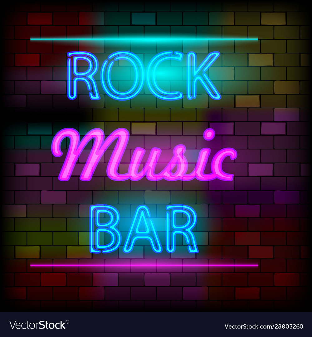 Vip neon icons concept rock music bar sign Vector Image