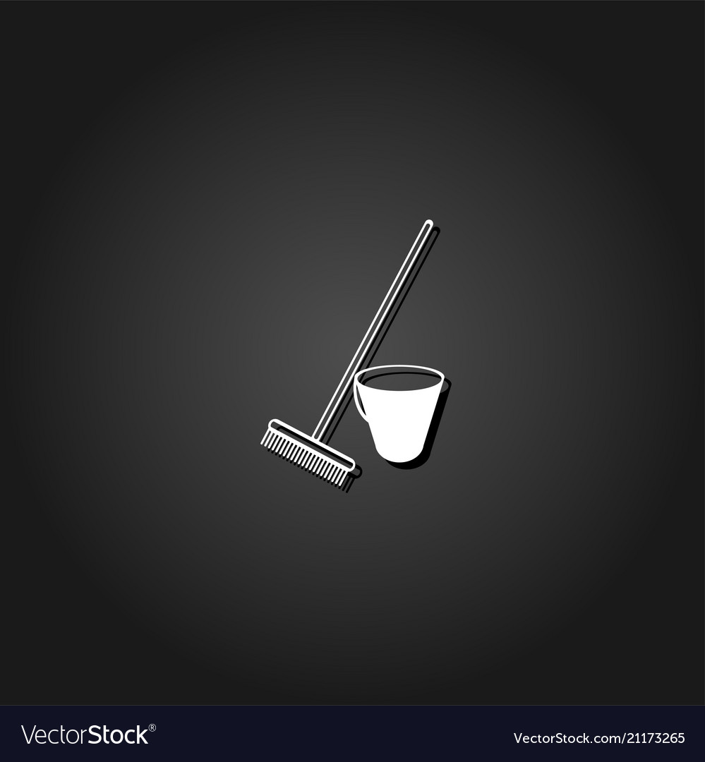 Bucket and rake for the sandboxes icon flat Vector Image