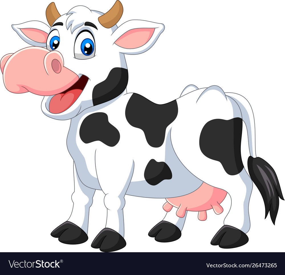 Download Cartoon happy cow posing isolated Royalty Free Vector Image