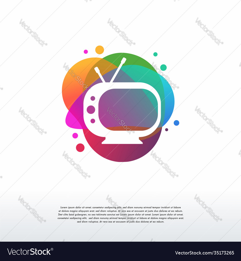 Colorful television logo screen logo designs Vector Image