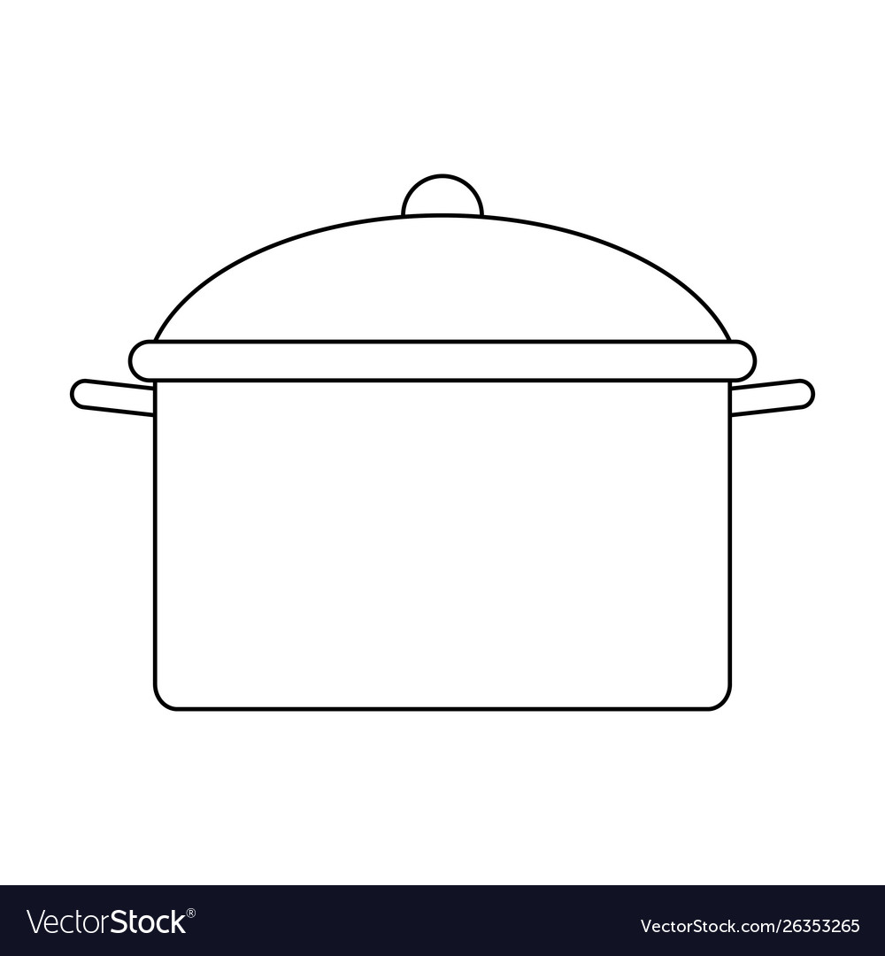 Cooking pot culinary accessory cartoon in black