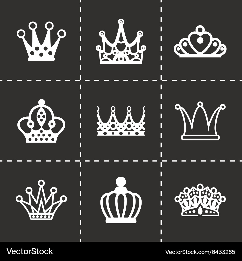 Crown icon set Royalty Free Vector Image - VectorStock