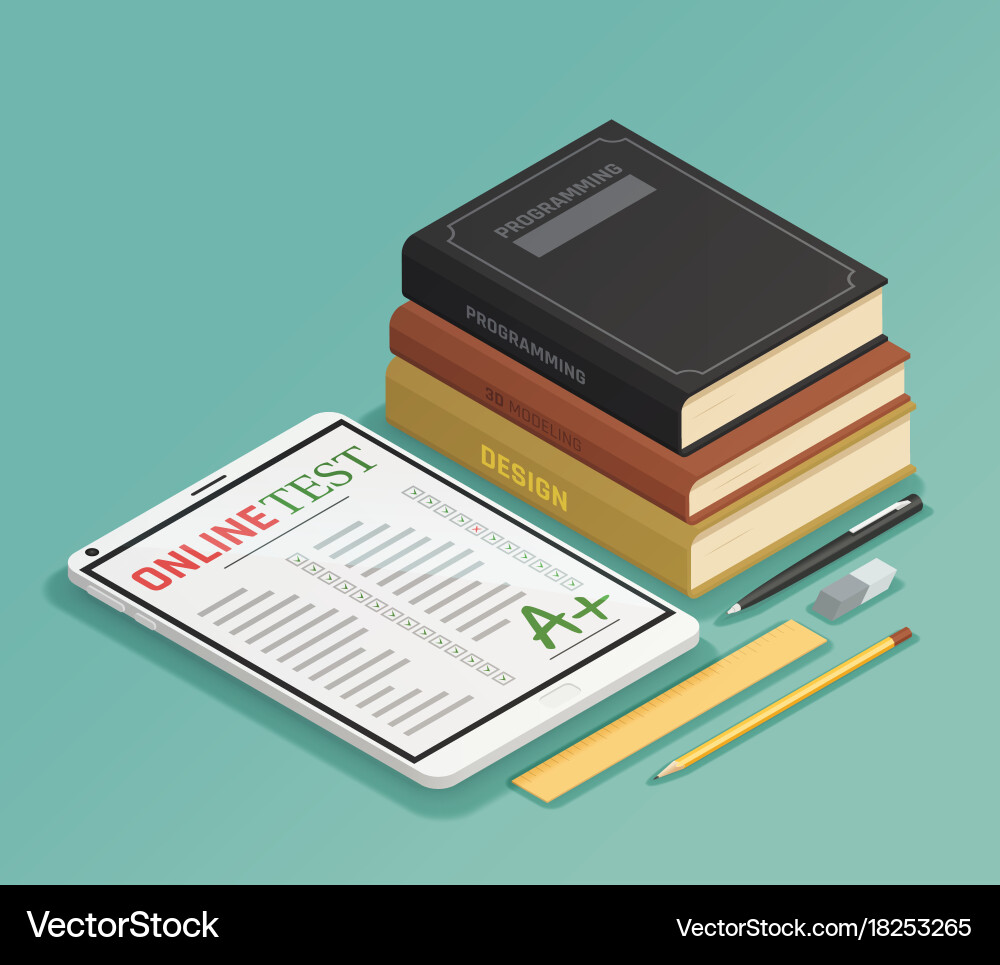 Elearning isometric design concept Royalty Free Vector Image