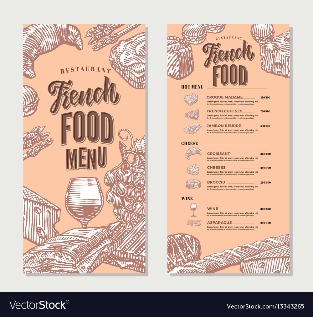 french restaurant menu template