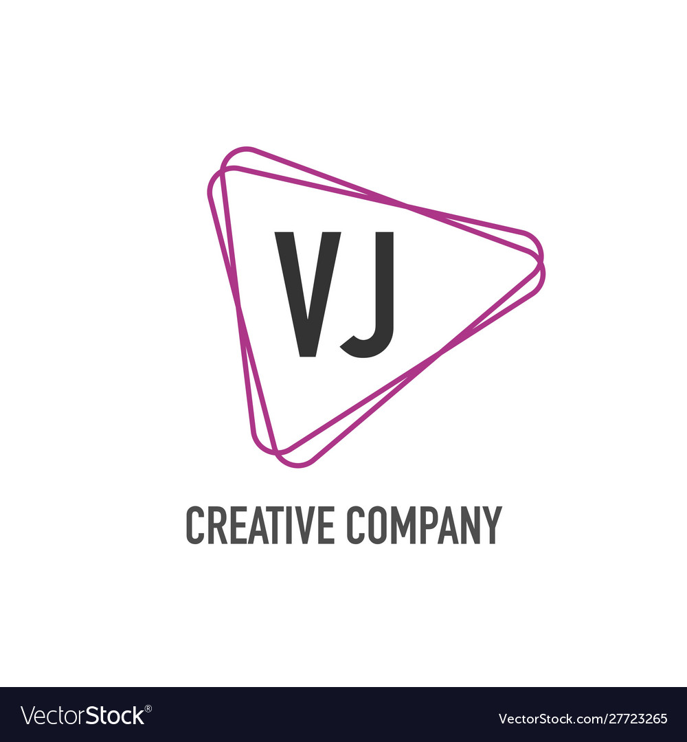 Initial letter vj triangle design logo concept