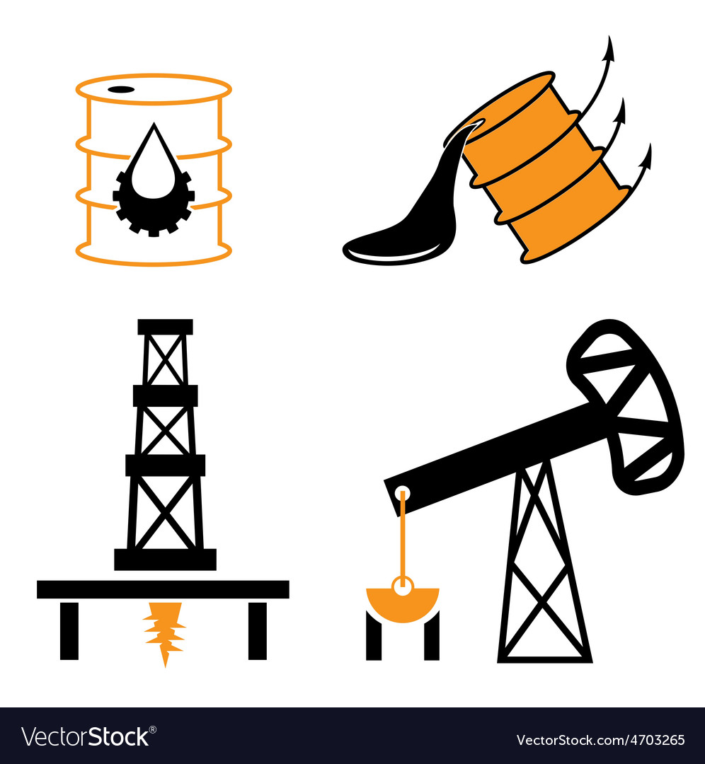 Oil industry elements and symbol of fall rise