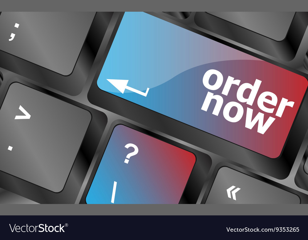 Order now computer key showing online purchases