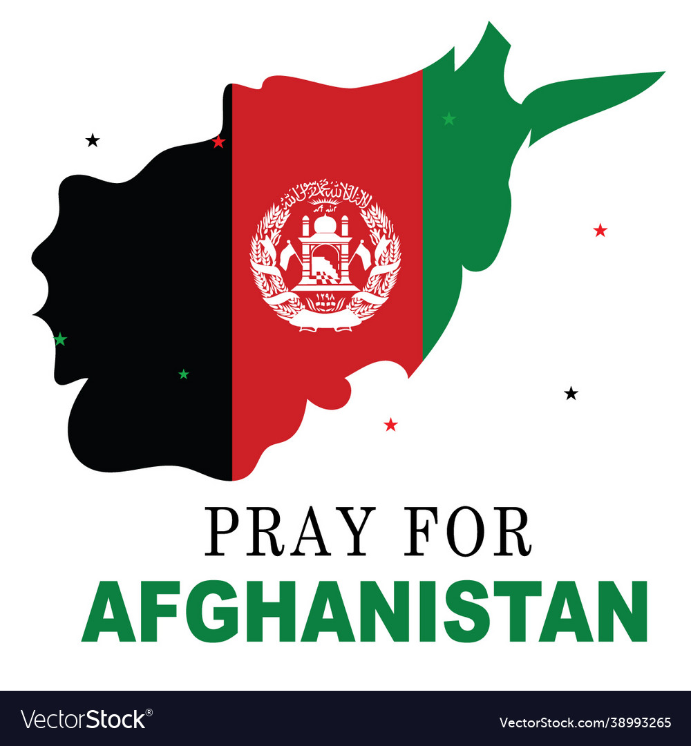 Pray for peace in afghanistan flag design Vector Image