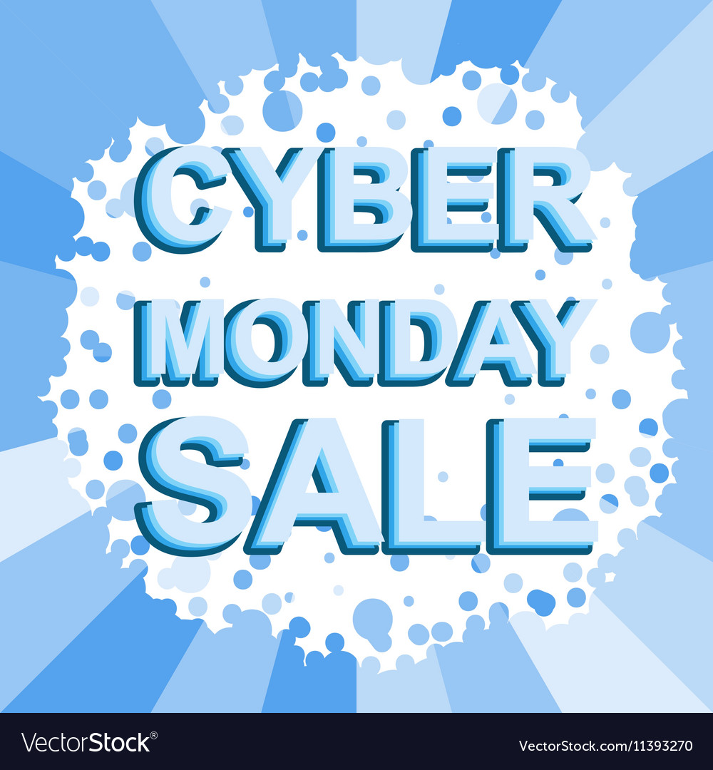 Big winter sale poster with CYBER MONDAY SALE text