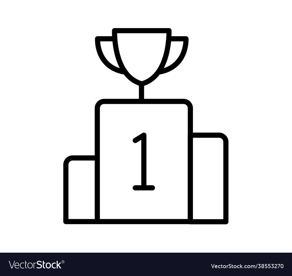 Championship trophy single isolated icon Vector Image