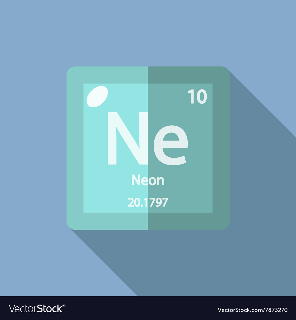 Chemical element neon flat Royalty Free Vector Image