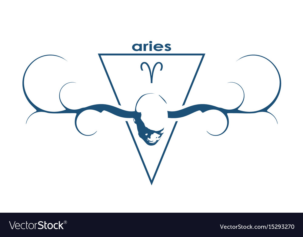 Image of man with horns and ram sign Royalty Free Vector