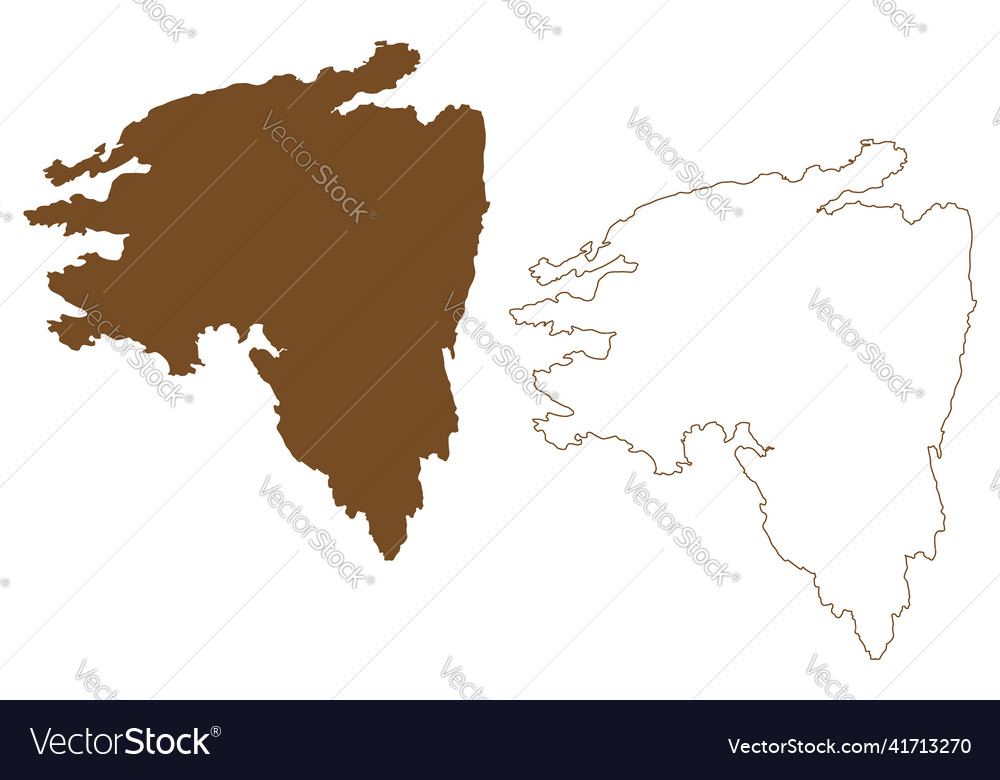 Joa island kingdom of norway map scribble sketch Vector Image