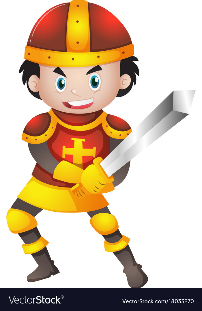 Knight with red armour Royalty Free Vector Image