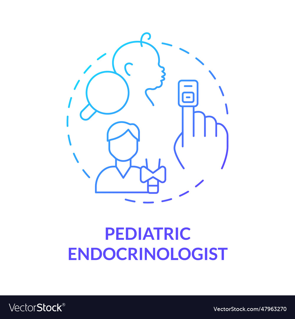 Pediatric Endocrinologist Blue Gradient Concept Vector Image