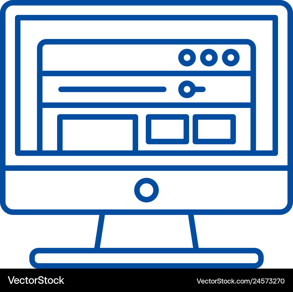 Software line icon concept flat Royalty Free Vector Image
