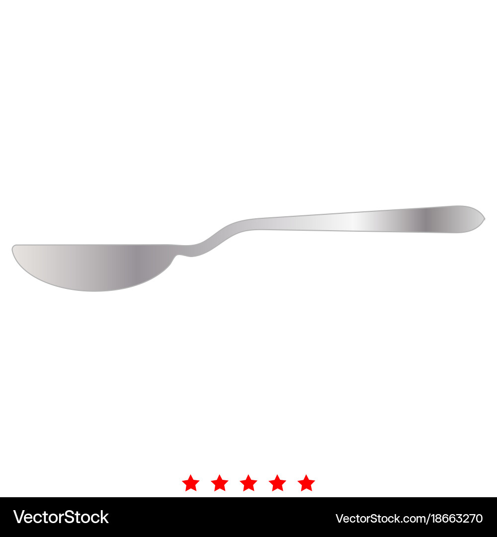 Spoon icon flat style Royalty Free Vector Image