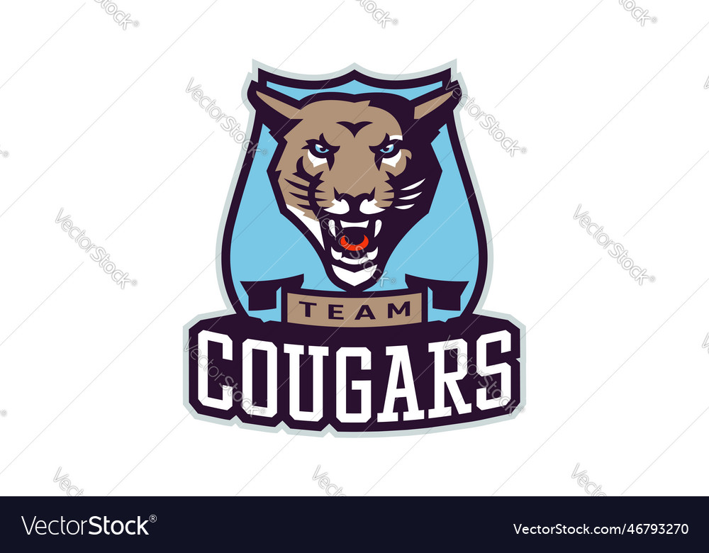 Sports logo with cougar mascot colorful sport Vector Image