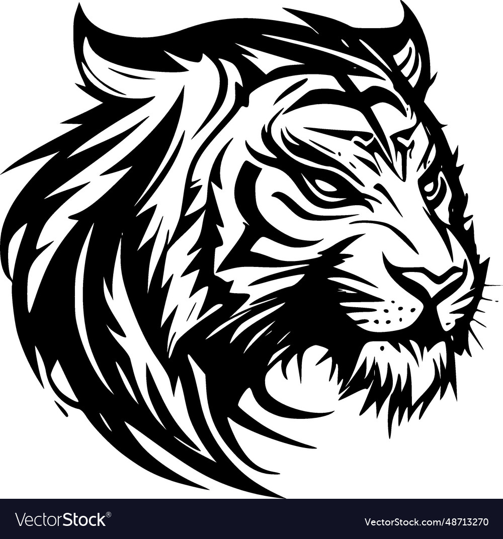 Tiger minimalist and simple silhouette