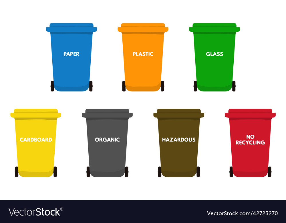 Waste sorting bins set image