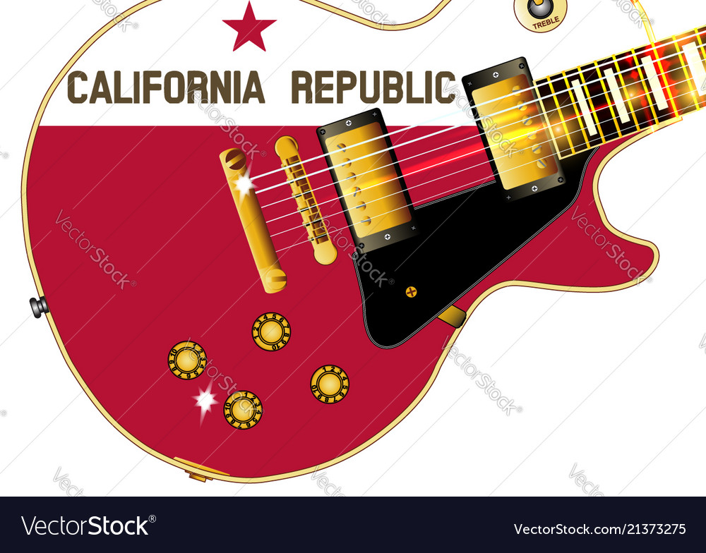 California State Flag Guitar Vector Image California State Flag Guitar Vector Image