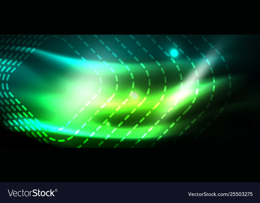 Dark background with neon glowing elements shiny Vector Image