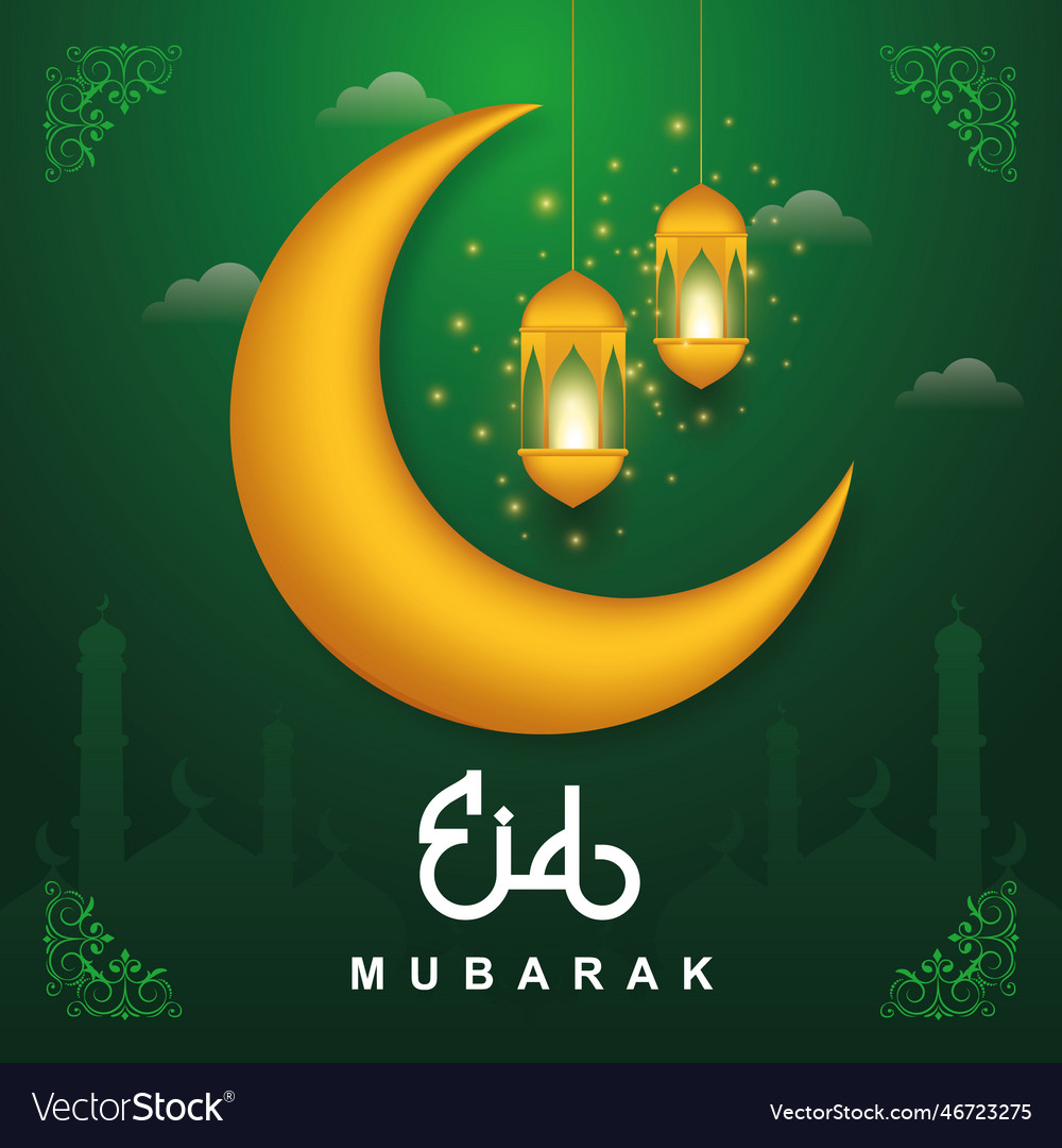 Eid mubarak and ul-fitr social media banner Vector Image