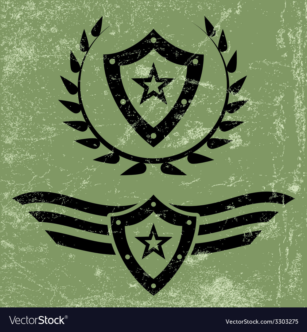 Military style grunge emblems