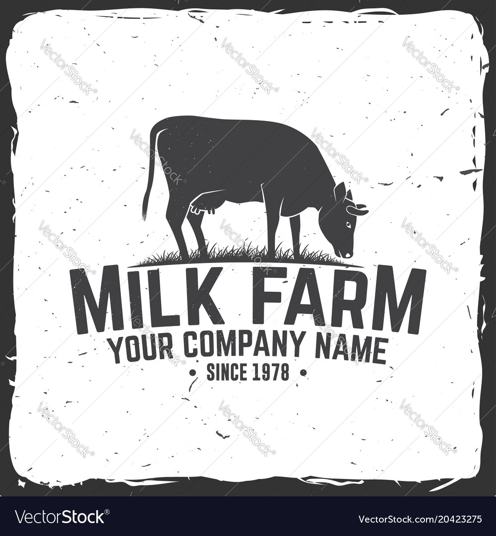 Milk farm badge or label Royalty Free Vector Image