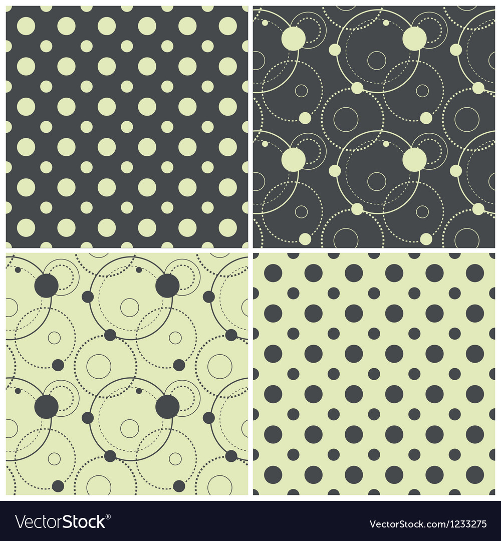 Seamless patterns with polka dots and circles