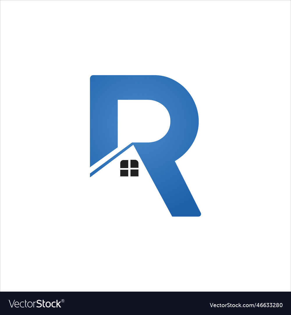 Awesome r initial logo with real estate design Vector Image