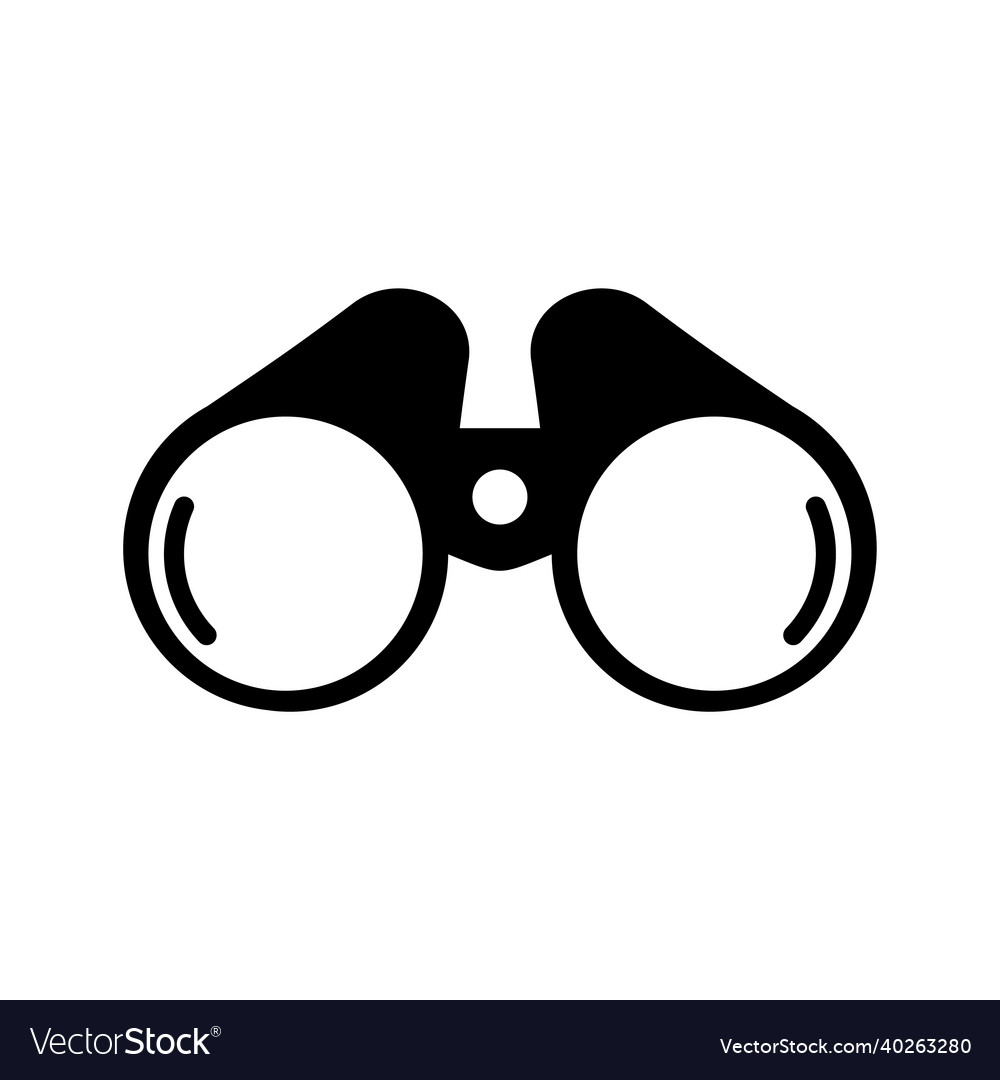 Binocular icon in flat style Royalty Free Vector Image