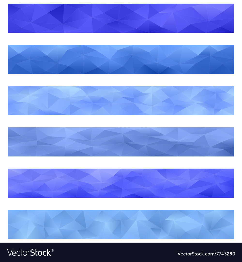 Blue banner background set Royalty Free Vector Image