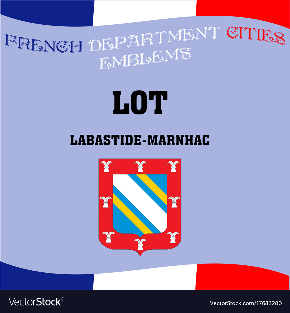 Flags and emblems of french department cities Vector Image