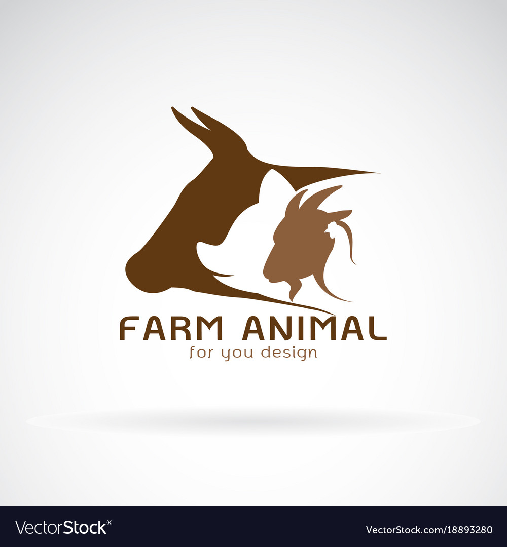 Group of animal farm label cowpigchickengoat Vector Image