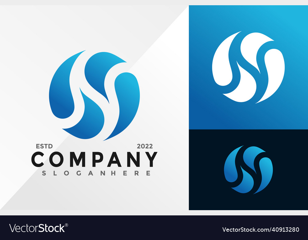 Letter n water logo design template