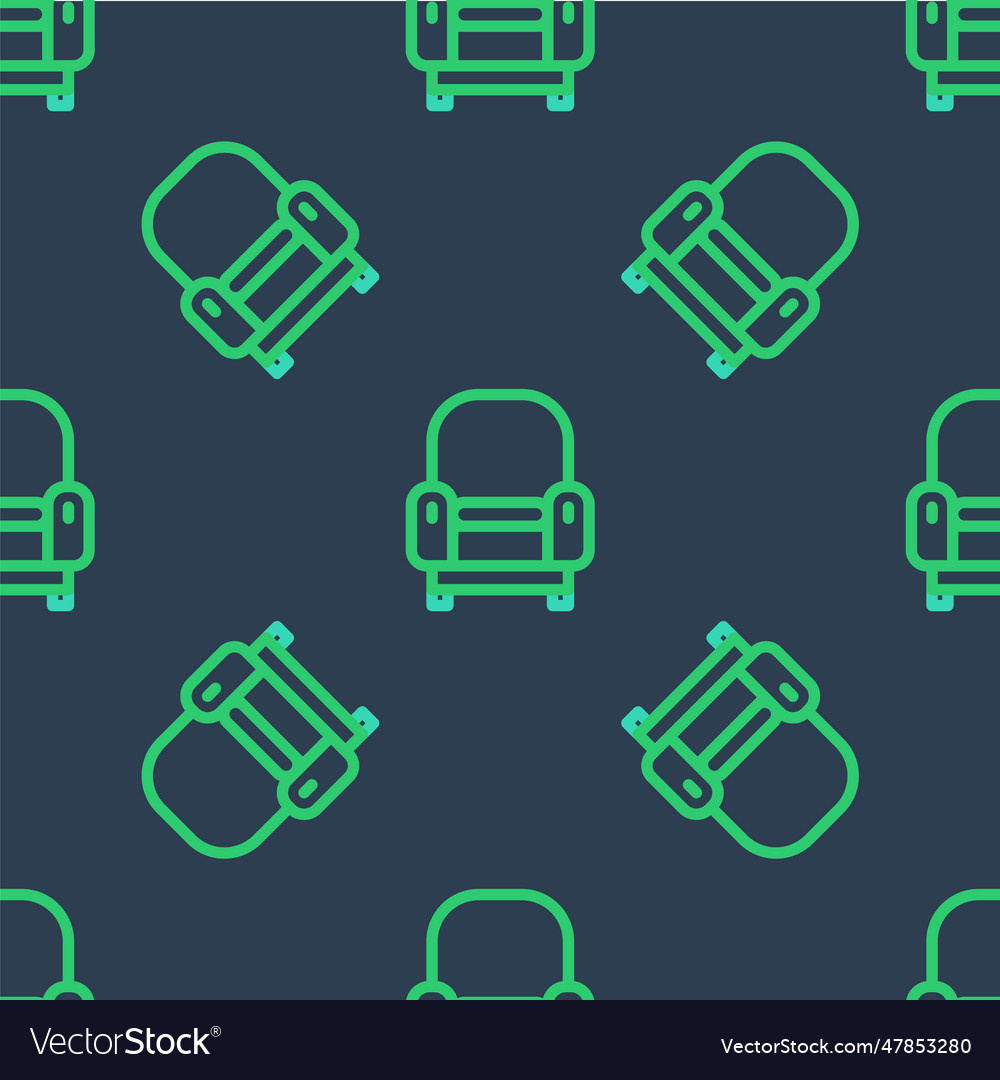 Line armchair icon isolated seamless pattern