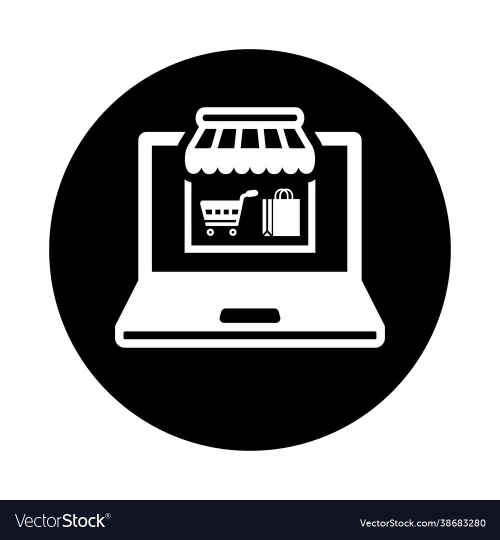 Online-Shop-Symbol schwarz Grafik