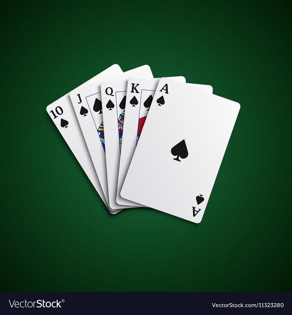 Poker Cards Flush Leaves Hand Royalty Free Vector Image