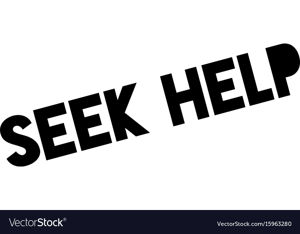 Seek help rubber stamp