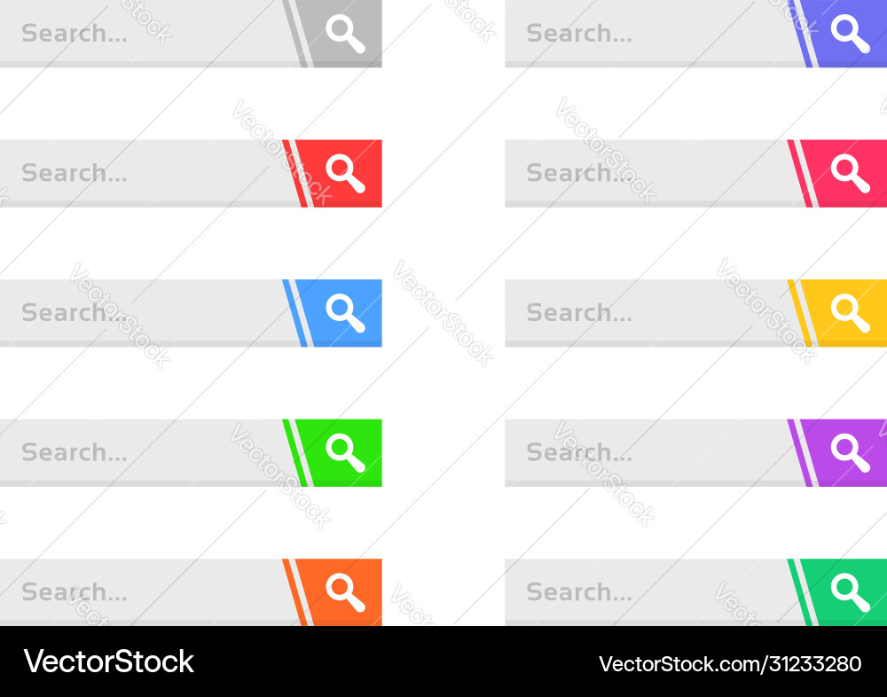 Set search bar for web Royalty Free Vector Image