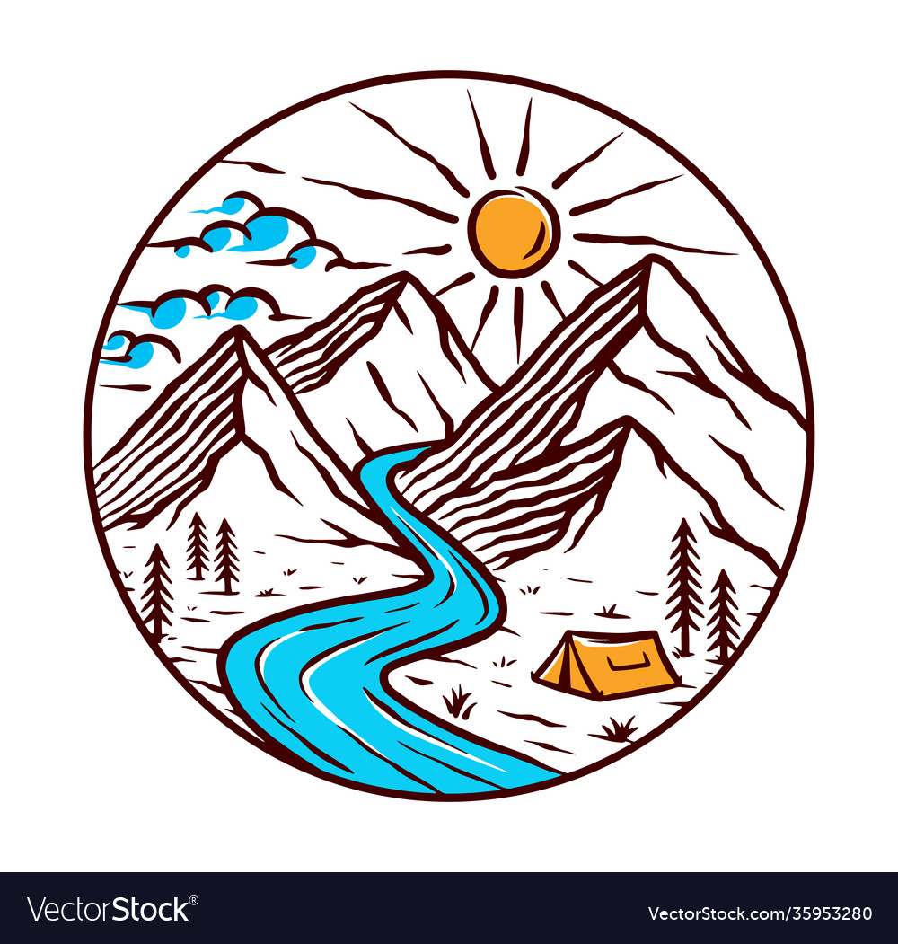 views-mountains-and-rivers-royalty-free-vector-image