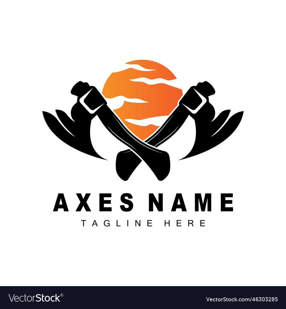 Ax logo design war tool and woodcutter Royalty Free Vector