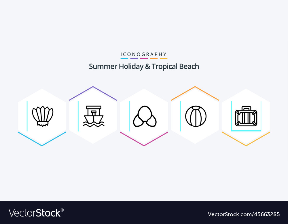 Beach 25 line icon pack including toy