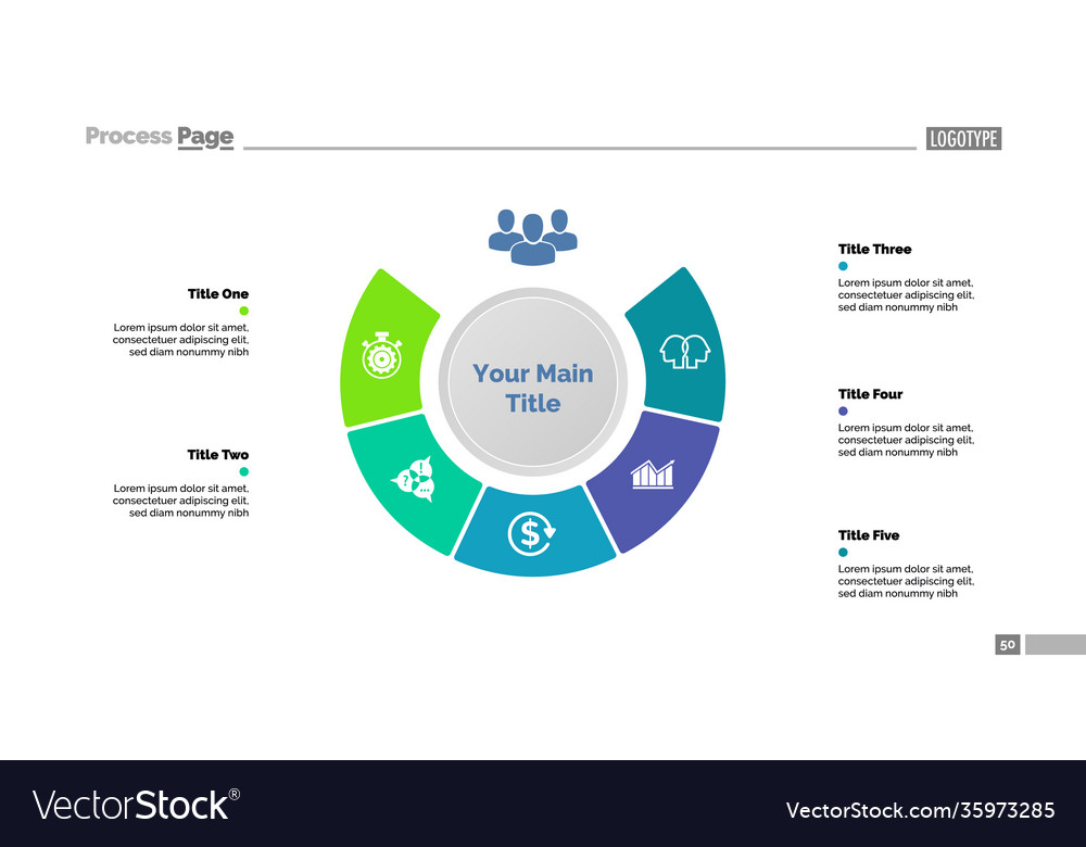 Five elements main idea diagram template Vector Image