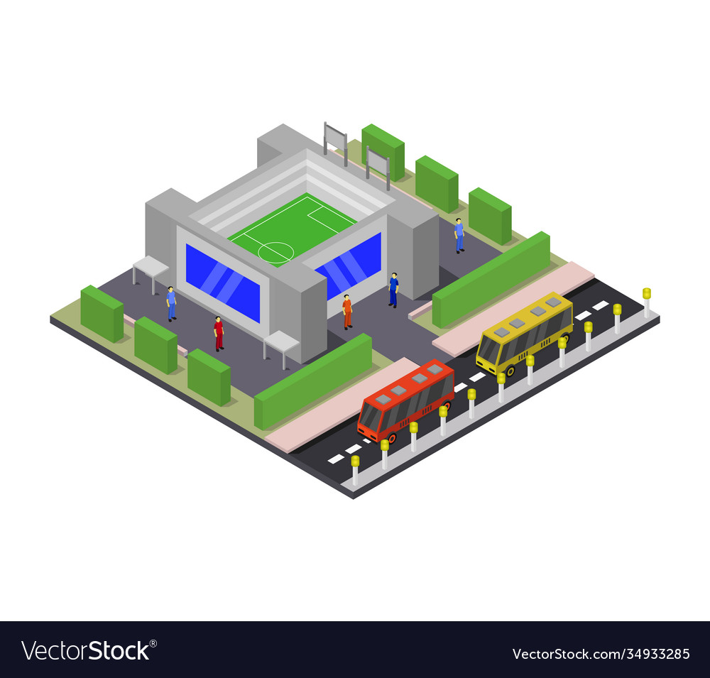 Stadion isometrische auf weißem Hintergrund