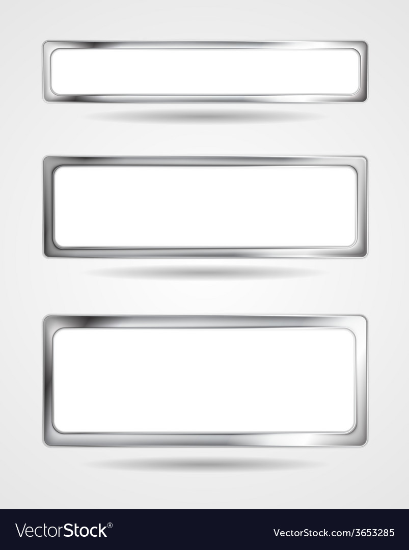 Steel Metal Banner Frame Border Royalty Free Vector Image