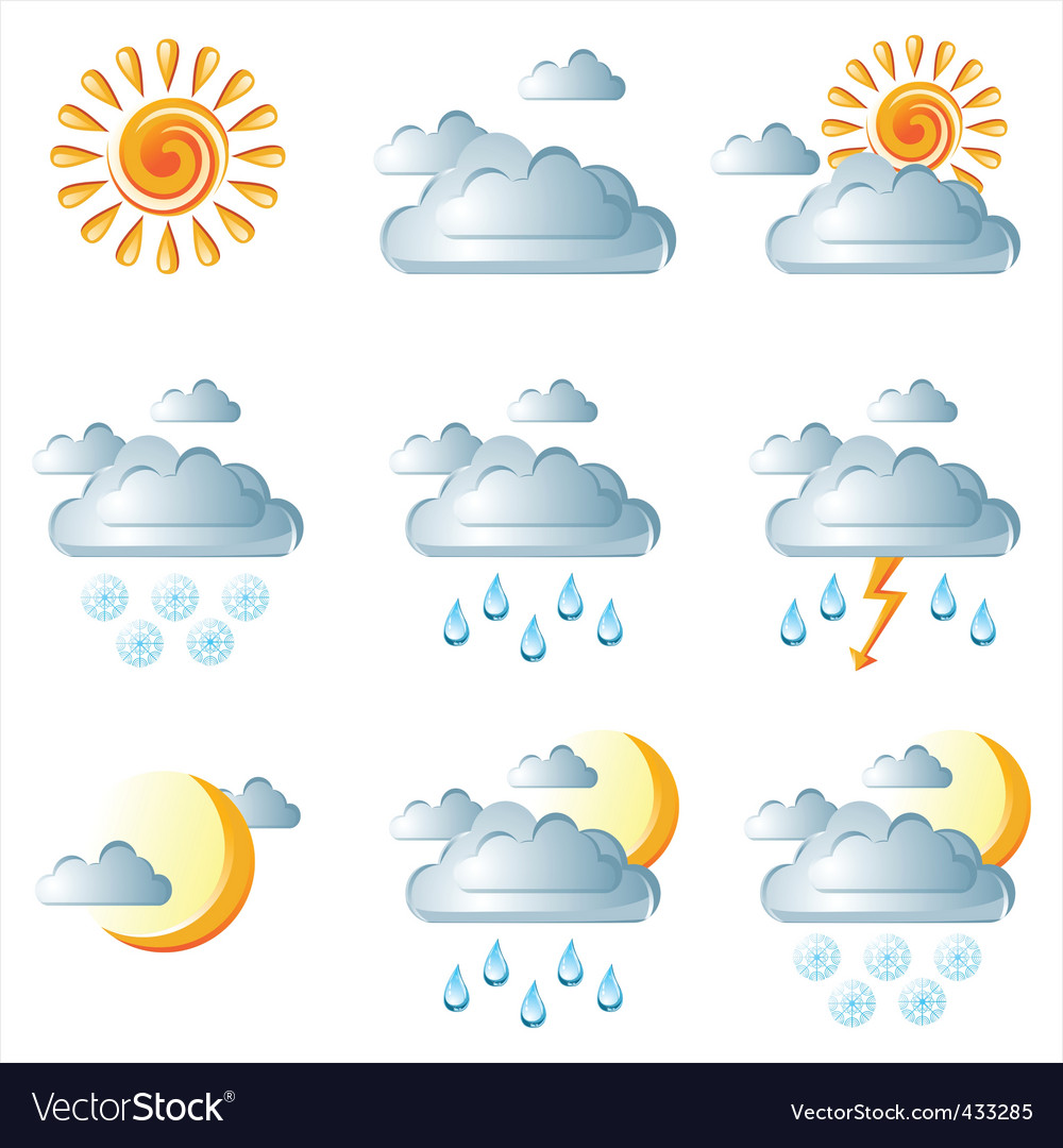 Weather icons Royalty Free Vector Image - VectorStock